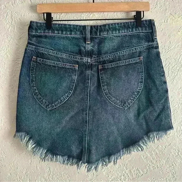 Free People raw‎ hem denim mini skirt - Picture 9 of 10
